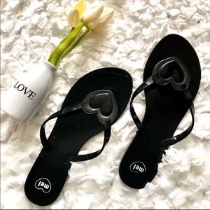 Mel by Melissa black heart jelly flip flop